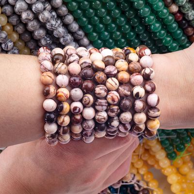 8mm austríaco zebra jaspe gemstone contas de cristal de pedra curativa contas para a fabricação de jóias