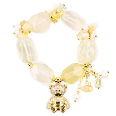 Pulseira de pedra preciosa feita à mão Encantadores ajustáveis Pulseiras de cítrico Pedra natural Jóias de pérola Para festa Usar diariamente