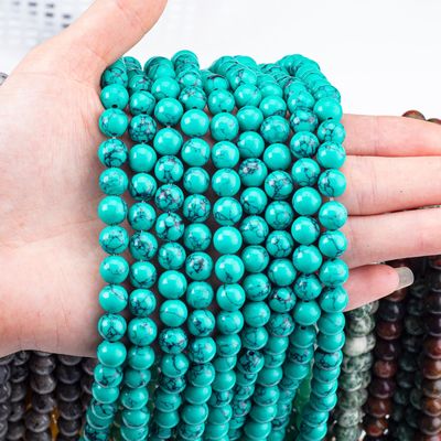 8MM Verde Turquesa Bulk Beads Filamentos Para Joalharia Fazer Pulseira Colar Orifício