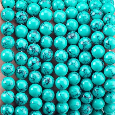 8MM Verde Turquesa Bulk Beads Filamentos Para Joalharia Fazer Pulseira Colar Orifício