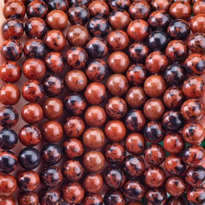 8MM Mahogany Jasper Polido Limpa Grossa Bolas Para Boiadeira DIY Boiadeira Manual