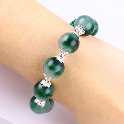 Bracelete feito à mão de pedras preciosas com contas de pedras preciosas de calcedônia verde Bracelete de pedras de pedras de pedras preciosas ajustável Bracelete de feitiço para uso diário