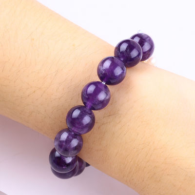 Pulseira feita à mão de pedras preciosas com contas de ameitista escura Pulseira de pedra de amêndoa ajustável Pulseira de feitiço para uso diário
