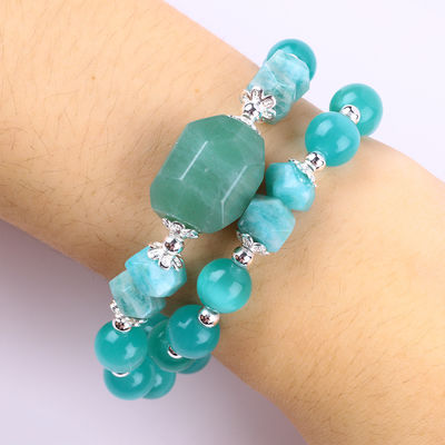 Pulseira feita à mão de pedras preciosas com contas Olho de gato verde Pulseira de pedra ajustável Rock Charms Pulseira para festa uso diário