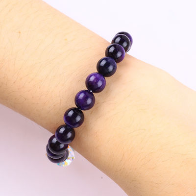 Pulseira de 8 mm de olhos de tigre para uso diário