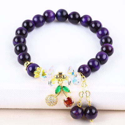 Pulseira de 8 mm de olhos de tigre para uso diário