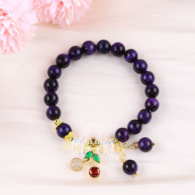 Pulseira de 8 mm de olhos de tigre para uso diário