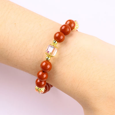 Natural 8MM Vermelho Jaspe Água Fresca Pérola Rosa Coração Encanto Lindo Bolas Redondas Para Amigos Presente