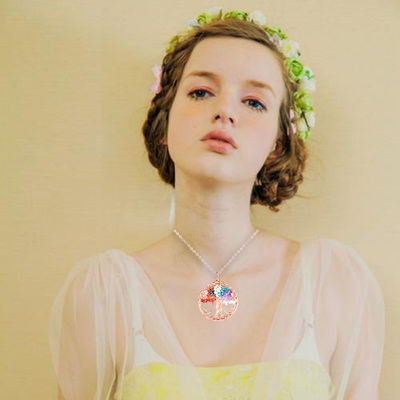 2.6*2.2 polegadas/6.6*5.2 cm Chakra Gemstone Necklace Release Ansiedade