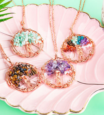 2.6*2.2 polegadas/6.6*5.2 cm Chakra Gemstone Necklace Release Ansiedade