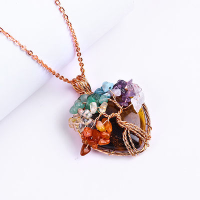 Rosa Ouro Olho de Tigre Necklace Pendente de Pedra Dimensões ajustáveis