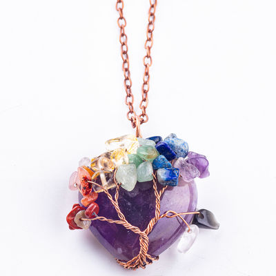 Liberte a Ansiedade Chakra Árvore Collar Pendente 1.96 * 1.57 polegadas / 5 * 4cm