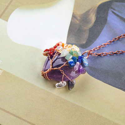 Liberte a Ansiedade Chakra Árvore Collar Pendente 1.96 * 1.57 polegadas / 5 * 4cm