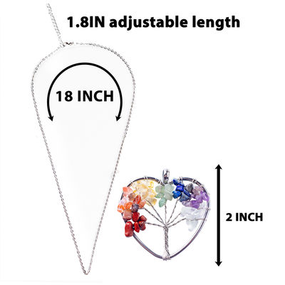 5*5cm Árvore da Vida Colar com Pedras de Chakra Pendente