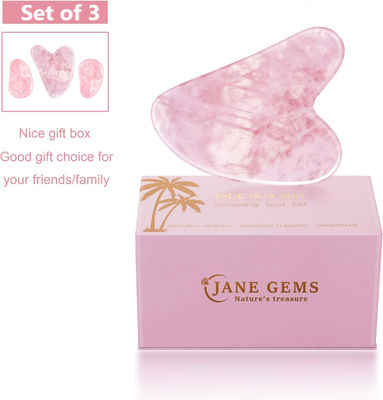 Polished Smooth Crystal Rose Quartz Gua Sha Board Jade Face Stone Para Anti Aging