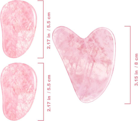 Polished Smooth Crystal Rose Quartz Gua Sha Board Jade Face Stone Para Anti Aging