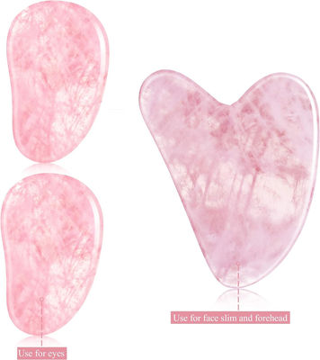 Polished Smooth Crystal Rose Quartz Gua Sha Board Jade Face Stone Para Anti Aging