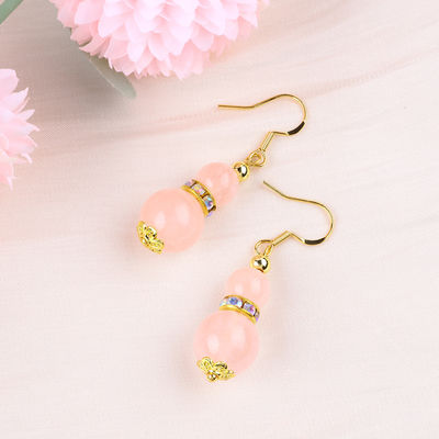 Energia curativa Rosa Rosa Quartz Cristal Curto Dangle Forma Redonda Bolas de Ferro Bolas de Ferro