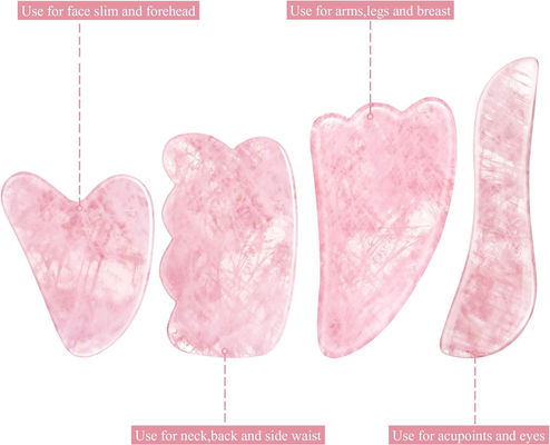 Rose Quartz Natural Jade Scraping Board Jade Stone Facial Gua Sha Board Massagem Ferramentas