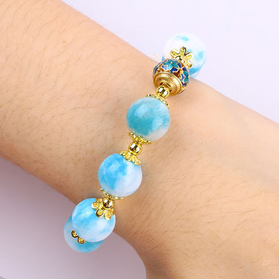 Pulseira feita à mão de pedras preciosas com contas Pulsera de pedra de jade persa natural Pulsera de feitiços ajustáveis Pulsera para uso diário de festa