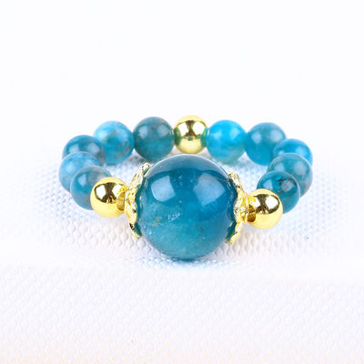 4MM Apatite Small Bead Curativa de Energia Cristal Redondo Stretch Bead Ring Para Usar Diariamente E Festa