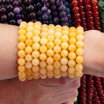 8mm mais leve Honey Jade Gemstone Beads Healing Crystal Stone Beads para fabricação de jóias