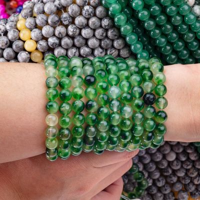 8mm Clear Moss Agate Gemstone Beads Healing Crystal Stone Beads para fabricação de jóias