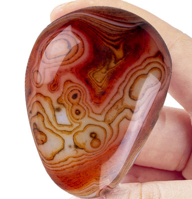 Pedra de palma natural polida Carneliana Carneliana Pedra preciosa de bolso Carneliana Pedra de preocupação Para alívio do estresse