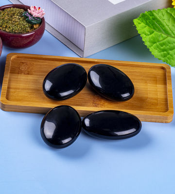 Natural Polido Negro Obsidiana Pedra de Palma Negro Obsidiana Peso Preocupado Pedra preciosa Para Redução de Estresse Decoração Doméstica