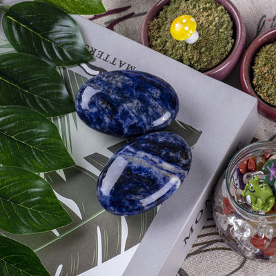 Pedra de palma Sodalite natural polida Pedra de bolso Sodalite Pedra de preocupação Sodalite Para aliviar o estresse Decoração residencial