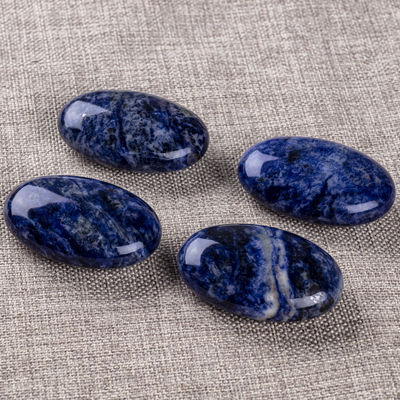 Pedra de palma Sodalite natural polida Pedra de bolso Sodalite Pedra de preocupação Sodalite Para aliviar o estresse Decoração residencial