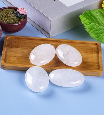 Pedra de Palma Quartz Luminoso Natural Pedra de Quartzo Luminoso Unisex Oval Para Reiki Energia Chakra Meditação Libertação de Ansiedade