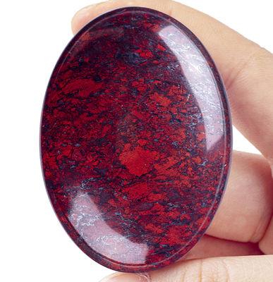 Pedra de palma de jaspe de flor vermelha natural - cristal curativo para equilíbrio energético e aterramento