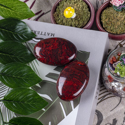 Pedra de palma de jaspe de flor vermelha natural - cristal curativo para equilíbrio energético e aterramento