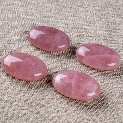 Pedra de palma rosa natural de quartzo, curativa, polida, de bolso, pedras de rocha de quartzo, pedras de ansiedade, liberadora de ansiedade.
