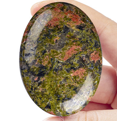 Pedra de palma Unakite natural polida Pedra de bolso Unakite Pedra de preocupação Unakite Para relaxar do estresse Decoração residencial
