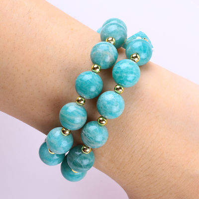 11MM 14MM Tianhe Pedra Ametista Cristal Pedra preciosas Pulseiras 2 camadas