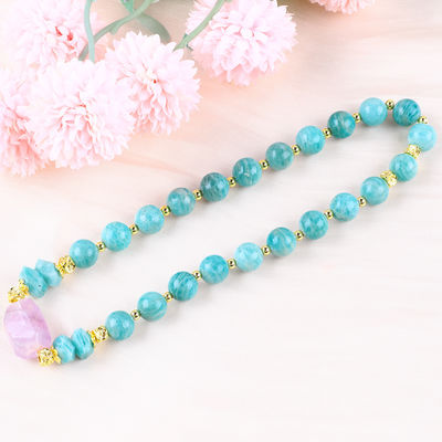 11MM 14MM Tianhe Pedra Ametista Cristal Pedra preciosas Pulseiras 2 camadas