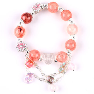 12 mm Afeganistão Quartzo de Jade Coração Escultura Cristal Cadeia Círculo Pulseira de contas