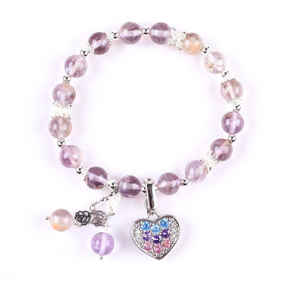 Faça você mesmo Lavanda Azeztulite Natural Pedra Pulseira de contas Para presente