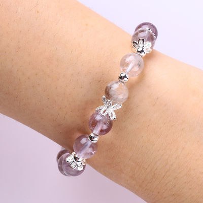 Faça você mesmo Lavanda Azeztulite Natural Pedra Pulseira de contas Para presente