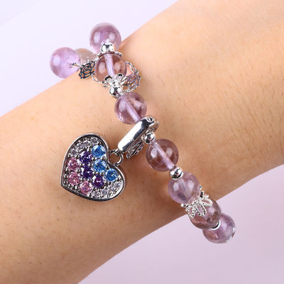Faça você mesmo Lavanda Azeztulite Natural Pedra Pulseira de contas Para presente
