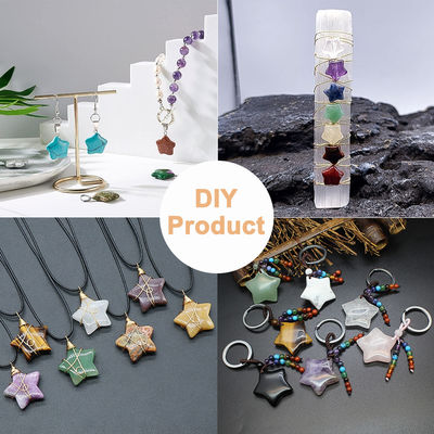 Estrela Pedra de Gema Cura Cristal Estrela Pedra Para Jóias DIY