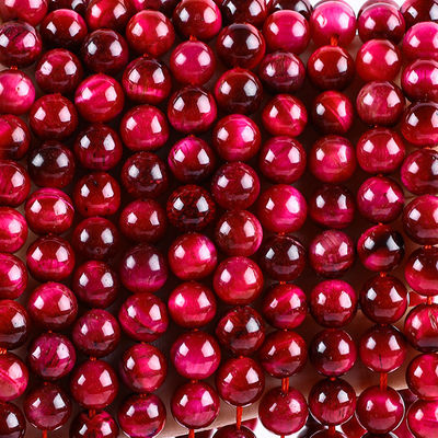 8mm Rosa Ojo de Tigre Vermelho Pedra de Pedra de Cristal Rosa Curativa