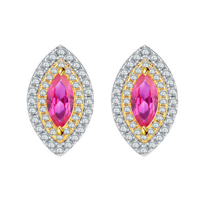 Forma Marquise Artesanato exclusivo Brinco de pedra preciosa Zircon Joias de noiva