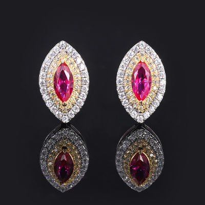 Forma Marquise Artesanato exclusivo Brinco de pedra preciosa Zircon Joias de noiva