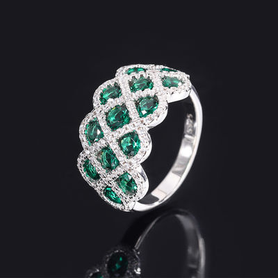 Zircon 925 Sterling Silver Gem Anéis de noivado Forma de flor