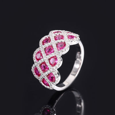 Zircon 925 Sterling Silver Gem Anéis de noivado Forma de flor