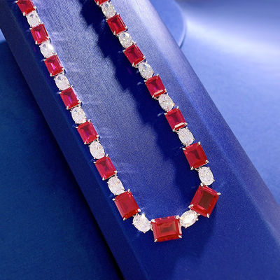 Luxo de noiva rosa / verde pedra preciosa colar cadeia para casamento e presente