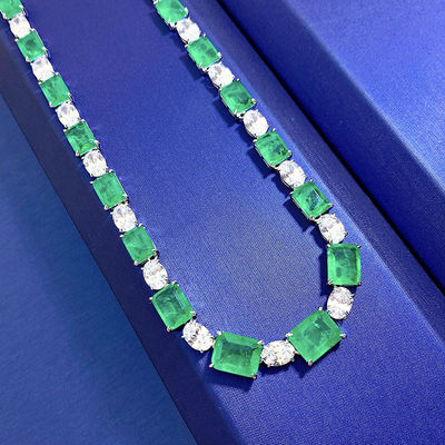 Luxo de noiva rosa / verde pedra preciosa colar cadeia para casamento e presente
